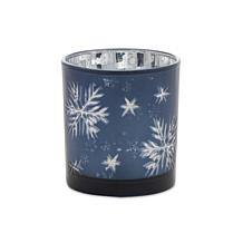 Frosted Votive Candle Holders with Snowflake Design - 3-piece Set