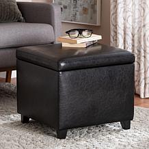 Full Leather Small Storage Cube Ottoman