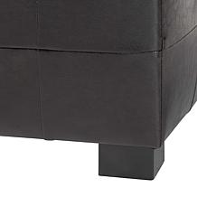 Full Leather Storage Bench Ottoman with Dimples