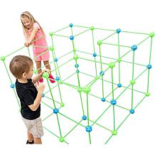 Funphix 154-piece Fort Set with 4 Sheets & Bag - Green/Blue