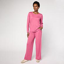 G by Giuliana 2-piece G-Knit Puff-Sleeve Top & Full-Leg Pant Set