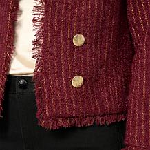 G by Giuliana Black Label Bouclé Striped Jacket