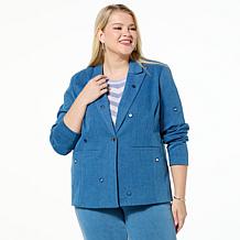 G by Giuliana Black Label Embellished Denim Blazer