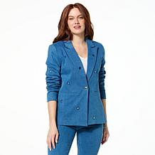 G by Giuliana Black Label Embellished Denim Blazer