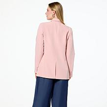 G by Giuliana Black Label Embroidered Woven Blazer