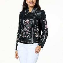 G by Giuliana Black Label Faux Leather Moto Jacket