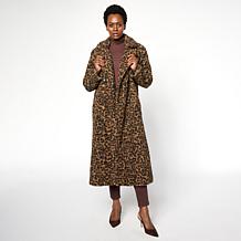 Nina Leonard Long Sleeve Faux Fur Chevron Bolero Jacket | HSN