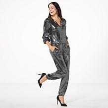 G by Giuliana Black Label Long Sleeve Jogger Jumpsuit