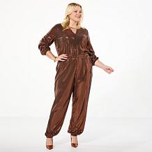 G by Giuliana Black Label Long Sleeve Jogger Jumpsuit