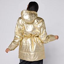 G by Giuliana Black Label Metallic Puffer Jacket