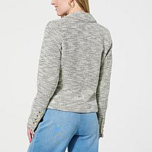 G by Giuliana Black Label Metallic Tweed Cropped Blazer