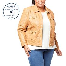 G by Giuliana Black Label Quilted Faux Leather Jacket