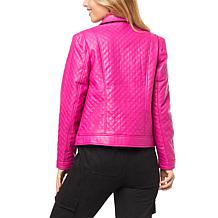 G by Giuliana Black Label Quilted Faux Leather Jacket