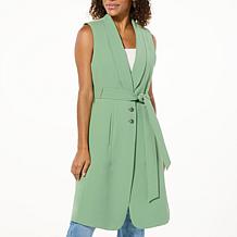 G by Giuliana Black Label Sleeveless Belted Vest