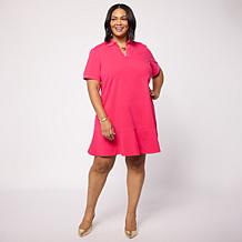 G by Giuliana Cotton Spandex Dress w/Flounce