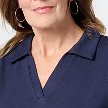 G by Giuliana Diamond Knit Polo Sweatshirt