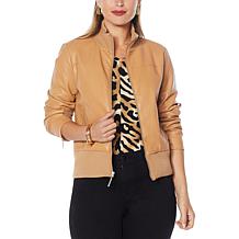 G by Giuliana Faux Leather Bomber Jacket
