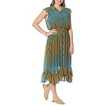 G by Giuliana Printed Chiffon Button-Front Dress