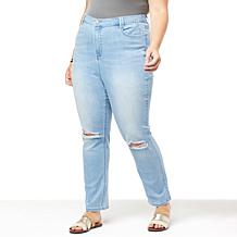 G by Giuliana Repreve® Denim Distressed Tapered-Leg Jean