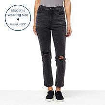 G by Giuliana Repreve® Denim Distressed Tapered-Leg Jean