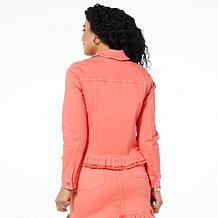 G by Giuliana Ruffle Bottom Denim Jacket