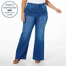 G by Giuliana The Trouser G-Soft Denim Sateen Wide-Leg Jean