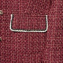 G by Giuliana Woven Boucle Topper with Braided Detail