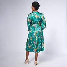 G by Giuliana Woven Crepe Button Front Ruffle Dress