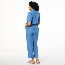 G by Giuliana Woven Tencel Wide Leg Jumpsuit