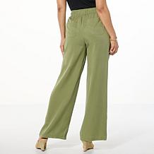 G by Giuliana Woven Tencel Wide-Leg Pant