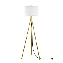 Galilea 61" Gold Iron Floor Lamp with Cotton Shade
