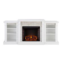 Gallatin Simulated Stone Electric Fireplace with Bookcases