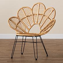 Garan Accent Chair with Metal Base and Rattan Seat