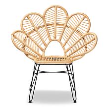 Garan Accent Chair with Metal Base and Rattan Seat