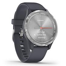 Garmin Vivomove 3S Hybrid Smartwatch in Silver and Granite Blue