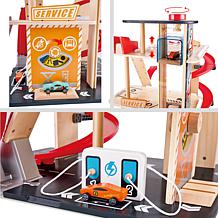 Gearhead Stunt Garage Wooden High-Rise Car Parking Lot Kid's Playset