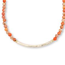 GemHues 16-13/16" Bronze Gemstone Bead Bar Necklace