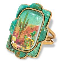 GemHues Bronze Gemstone Desert Cactus Landscape Ring