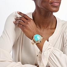 GemHues Composite Turquoise Desert Collection Statement Cuff Bracelet