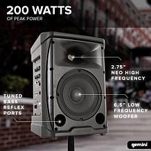 Gemini GPSS-650 6.5 Inch Portable Bluetooth Speaker