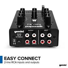 Gemini MM1BT 2 Channel Professional DJ Mixer with Bluetooth Input