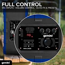 Gemini MPA-2400 Rechargeable Weather Resistant Trolley Speaker - Blue