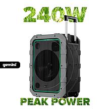 Gemini MPA-2400 Rechargeable Weather Resistant Trolley Speaker - Gray