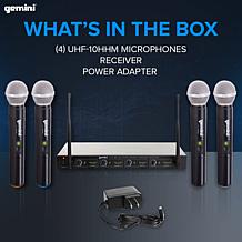 Gemini Sound UHF-04M Quad Handheld UHF Wireless Microphone System