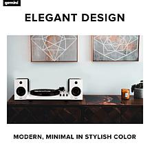 Gemini TT-900 Turntable System with Pair of Speakers - Black/White
