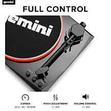 Gemini TT-900 Turntable System with Pair of Speakers - Black/Red