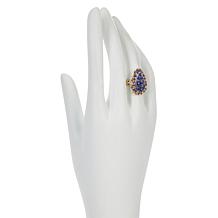 Gems by Michael 18K Goldtone Tanzanite Pear-Shape Ring