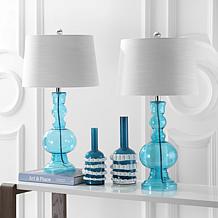 Genie 28.5" Glass LED Table Lamp Set of 2 by JONATHAN Y