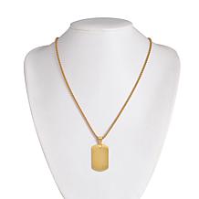 Geoffrey Beene 0.03ctw Cubic Zirconia Dog Tag Pendant Necklace