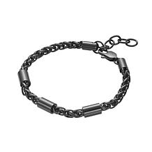 Geoffrey Beene Men's Stainless Steel 3-Cylinder Wheat Chain Bracelet